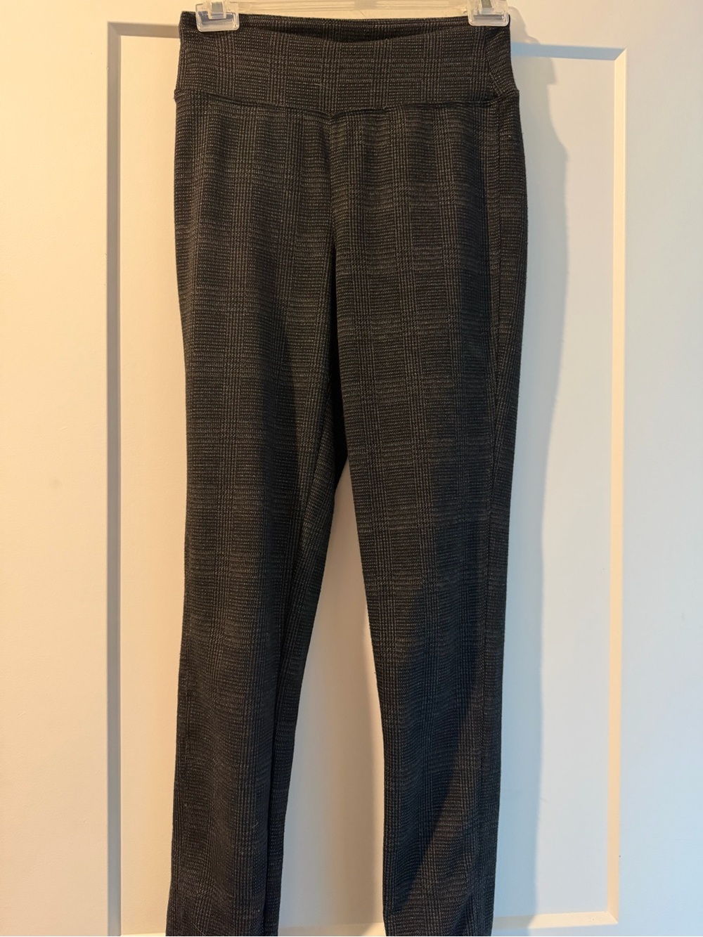 Women’s Black Plaid Stretch Ponte Pants